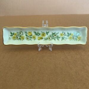 Vintage Bone Tray Trinket Dish Made in Japan Roses Flowers Floral 8"